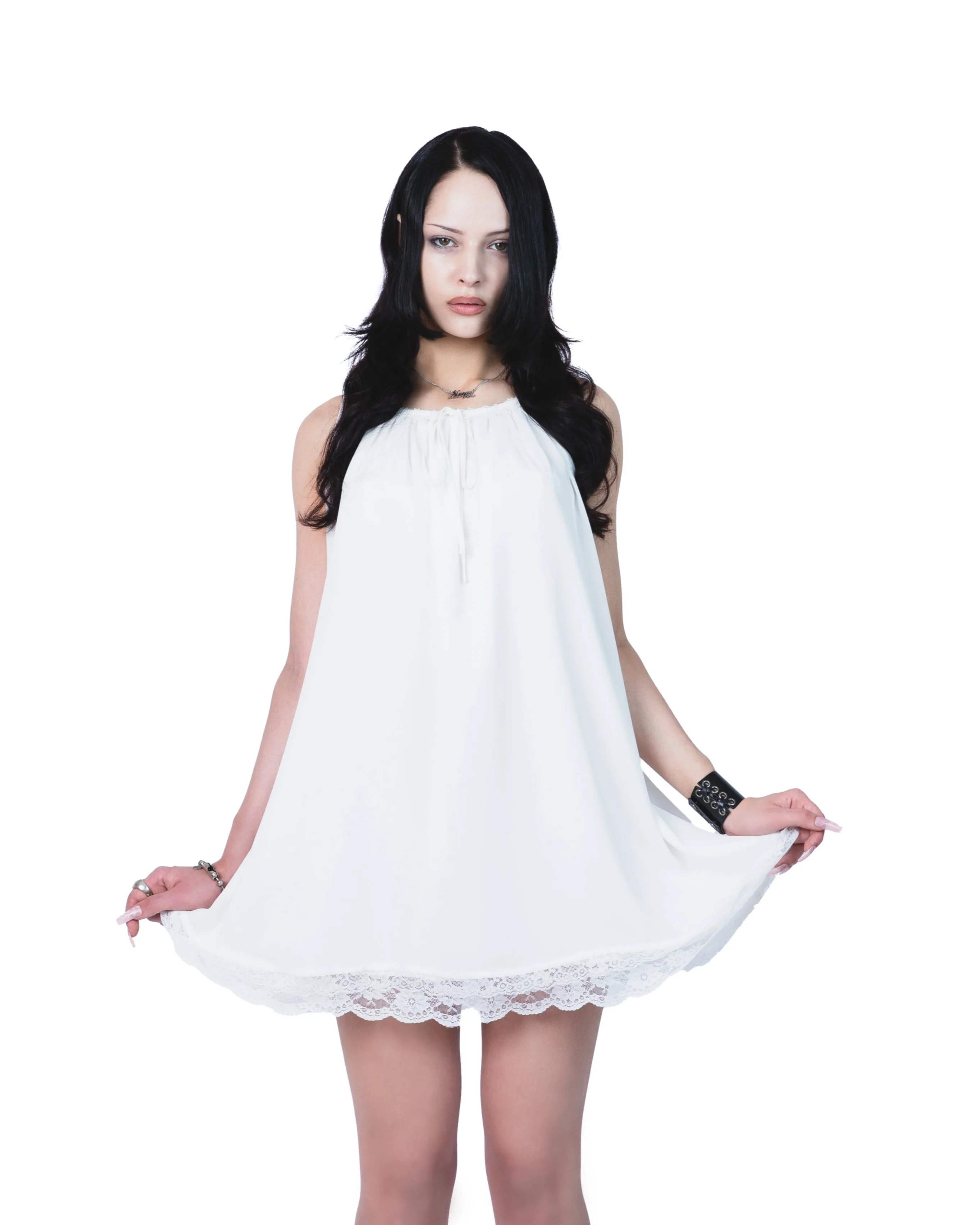 White Wilt Dress