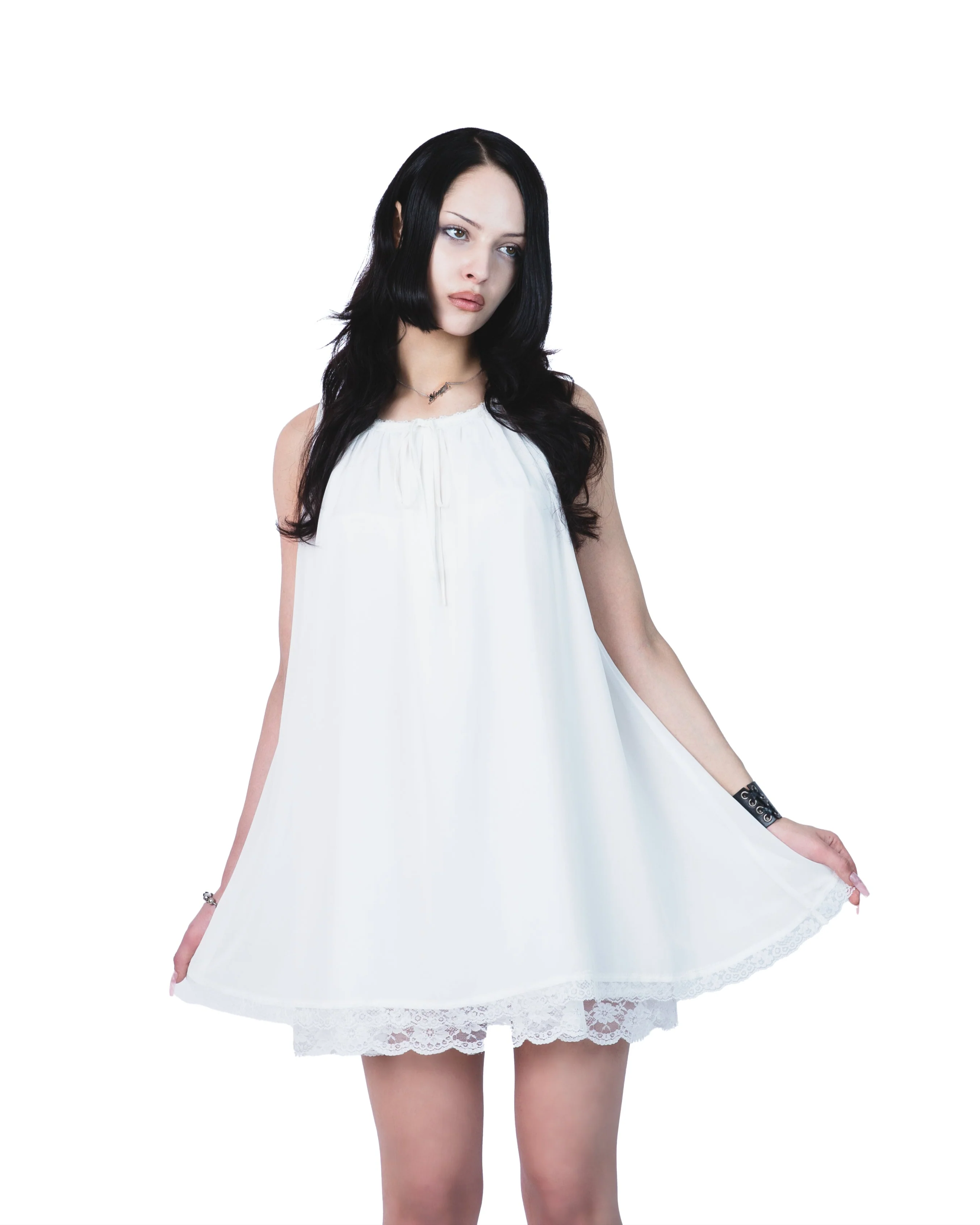 White Wilt Dress - Image 6